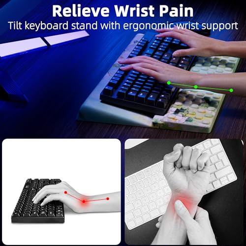Ospelelf Keyboard Wrist Rest Pad, Comfy Ergonomic Keyboard Stand Holder, Office Desk Accessories, Work from Home Essentials, Anemone Pattern - color: Anemone