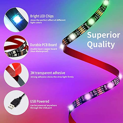 SHOPLED TV LED Backlight, 9.8ft USB Powered RGB Strip Lights Kit for 40-60 inch TVs, Monitor Backlight Lighting Kit for HDTV Desktop PC