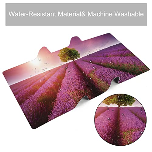 Stunning Lavender Field Landscape Extended Gaming Mouse Pad Large Desk Mat with Non-Slip Rubber Base and Stitched Edges,Keyboard Mouse Mat Desk Pad for Work,Game,Office,Home 35.4 * 15.7 Inch - color: Stunning Lavender Field Landscape