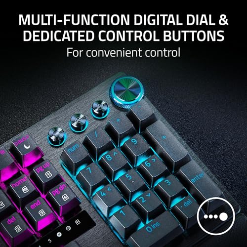 Razer Huntsman V3 Pro 8KHz Esports Gaming Keyboard: Analog Optical Switches Gen 2-8000 Hz Polling Snap Tap - Rapid Trigger - Adjustable Actuation - Media Controls - PBT Keycaps - Black - color: Black, size: Full Size, style: 8000 Hz Polling