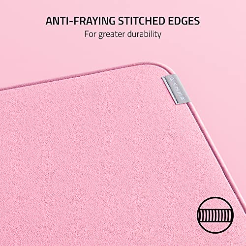 Razer Strider Hybrid Mouse Mat with a Soft Base & Smooth Glide: Firm Gliding Surface - Anti-Slip Base - Rollable & Portable - Anti-Fraying Stitched Edges - Water-Resistant - Large - Quartz Pink - color: Quartz Pink, size: 15.8L x 17.7W inches