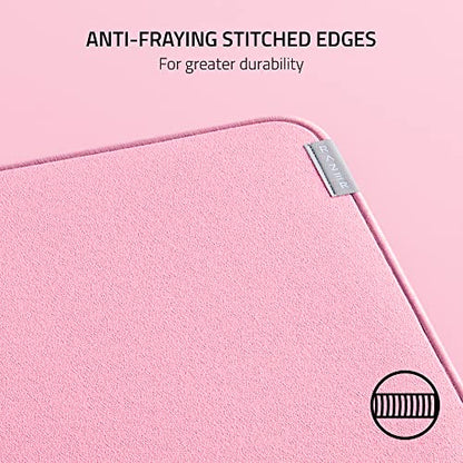 Razer Strider Hybrid Mouse Mat with a Soft Base & Smooth Glide: Firm Gliding Surface - Anti-Slip Base - Rollable & Portable - Anti-Fraying Stitched Edges - Water-Resistant - Large - Quartz Pink - color: Quartz Pink, size: 15.8L x 17.7W inches