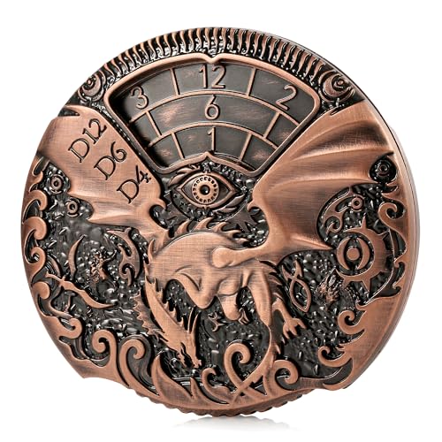 DND Spinner Dice DNDND 7-in-1 Fidget Spinner Metal D&D Dice Set with Gorgeous Gift Box for Dungeons and Dragon and Tabletop Game (Copper) - color: Dragon Copper