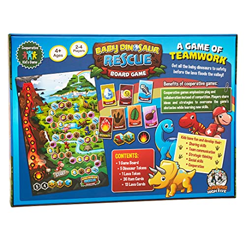 Baby Dinosaur Rescue Board Game – Cooperative Dinosaur Adventure Game for Kids Ages 4+ – Work Together to Save the Baby Dinos – Easy to Learn – Fun Family Board Game