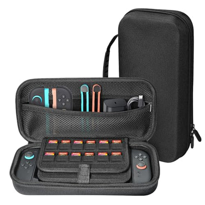 AWINNER Compatible for Switch 2 Carrying Case Hard Travel Case with 24 Game Cartridges and Pocket Accessories (24 Game Cartridges) - style: 24 Game Cartridges