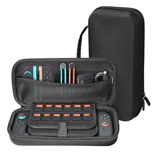 AWINNER Compatible for Switch 2 Carrying Case Hard Travel Case with 24 Game Cartridges and Pocket Accessories (24 Game Cartridges) - style: 24 Game Cartridges