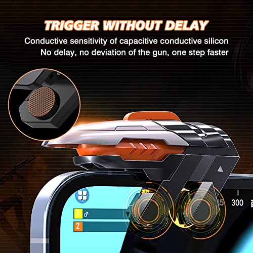 Newseego for Mobile Gaming Trigger, Six-Finger Linkage Game Controller for iPhone & Android Phones, Mechanical Black Design Game Controller for Rules of Survival/PUBG - color: Black -A11