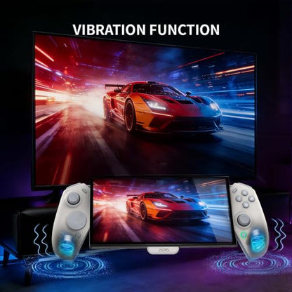 ASRVA Switch 2 Controller Hall Effect Joystick, 9-Axis Gyro, Turbo, Dual Vibration, 4 Game Card Slots, 2 Replaceable D-pad Caps, Ergonomic Open-Top Replacement Wired Joypad for Nintendo Switch 2（White） - color: White