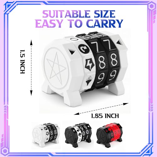 MTG Life Counter Wheel Health Tracker Gradient Game Counter for Board Game Compatible Table top Games with Magic Card Game Accessories CCG Creature Stats (White with Black) - color: White With Black