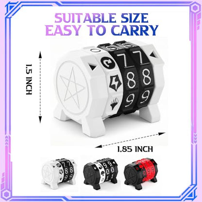 MTG Life Counter Wheel Health Tracker Gradient Game Counter for Board Game Compatible Table top Games with Magic Card Game Accessories CCG Creature Stats (White with Black) - color: White With Black
