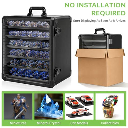 Miniatures Storage Case Miniatures Transport Case Aluminum Alloy Frame with Lock (X-Large Size) - size: X-Large