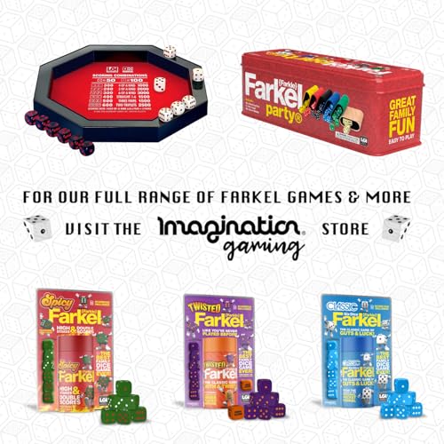 Farkel Party Classic Dice Game | Official Licensed Farkle Set | 36 Dice, 6 Cups, Score Sheets & Storage Tin | Travel Dice Game for Family Game Night | 2+ Players, Ages 8+
