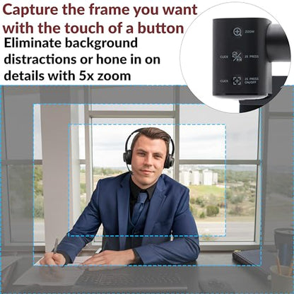 CA Essential Webcam Flex (WC-Flex) – Multi-function HD webcam with three mounting positions, Center View for better eye contact, Table View for desktop sharing and Traditional View on top of a monitor