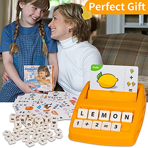 DEGIDEGI Educational Toys for Kids Ages 3-8, Matching Letter Spelling Game ABC Math Learning, Xmas Birthday Party Gifts for 3 4 5 6 7 8 Year Olds Boys and Girls Yellow - color: Yellow
