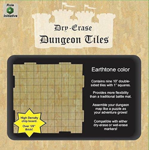 Role 4 Initiative Dry Erase Hexagon Dungeon Tiles - Pack of 33 Six Inch Tiles
