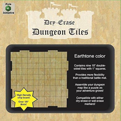 Role 4 Initiative Dry Erase Hexagon Dungeon Tiles - Pack of 33 Six Inch Tiles