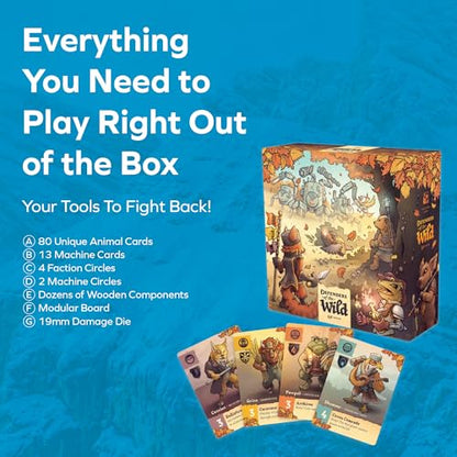 Outlandish Games: Defenders of The Wild - Fantasy Area Control Board Game, Card Driven Co-Op Game of Animals Against Machines, Age 14+, 1-4 Players