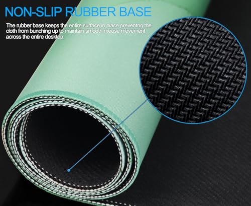 Large Gaming Mouse Pad, Waterproof Mousepad with Stitched Edges, Non-Slip Rubber Base, XXL Computer Long Keyboard Mouse Mat for Gamer, Office & Home, 31.5" x 15.7", Marble Green - color: Marble Green, size: 31.5 inches x 15.7 inches