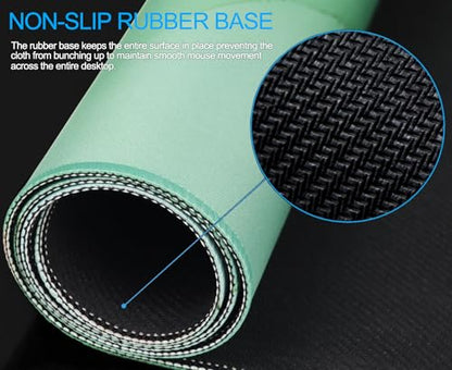 Large Gaming Mouse Pad, Waterproof Mousepad with Stitched Edges, Non-Slip Rubber Base, XXL Computer Long Keyboard Mouse Mat for Gamer, Office & Home, 31.5" x 15.7", Marble Green - color: Marble Green, size: 31.5 inches x 15.7 inches