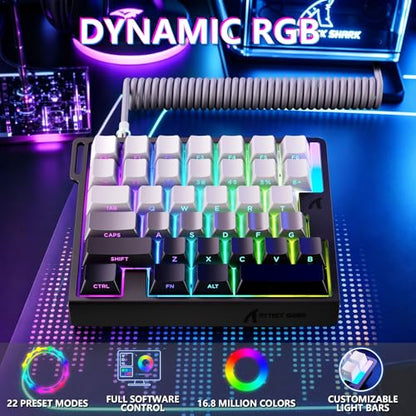 ATTACK SHARK M36 HE One-Handed Magnetic Switch Keyboard, 8000Hz Polling,Hot‑Swappable,High‑Precision 0.01mm, 36 Keys Rapid Fast Wired Keypad with RGB Backlit, C01 Ultra Led Aviator Cable-Moonlit Night - color: Moonlit Night