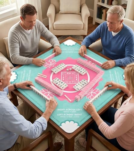 Mahjong Mat for Table, American Mahjong Mat(Green) | 31.5" x 31.5",Anti-Slip, Noise-Reducing Gaming Mat for Mahjong/Poker/Board Games/Card Games/Dominoes - color: Green
