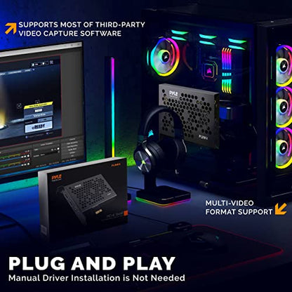 Pyle Live Gamer HDMI 4K Live Record and Stream, Multi Video Format Support, Audio-VideoLine in/Out, Super High Speed, Real Time Gameplay, Conference Live Broadcast, PCI-E Gen2 - PLINK4 - style: Video PCI-E Card