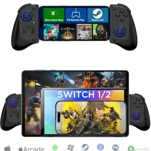 Megadream Mobile Gaming Controller for iPhone/Android/PC - iPad/Tablet (Up to 11in) - Cloud Game - NS-Switch|Swith 2 - Turn Your Phone into a Gaming Console - PS5/Xbox Remote Play Streaming, Call of Duty, Roblox, Turbo, Black - color: Black