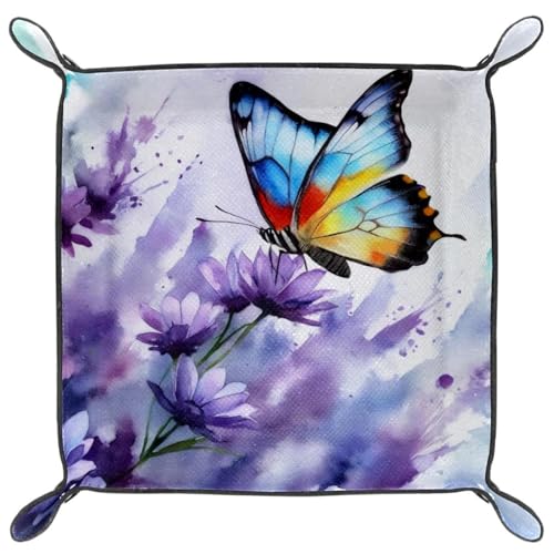 Butterfly Lavender Dice Tray Dice Rolling Tray Folding Dice Holder for Dice Games, Like RPG, DND and Other Table Games - color: Multi 15