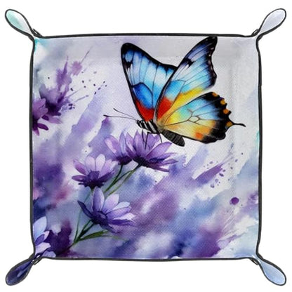 Butterfly Lavender Dice Tray Dice Rolling Tray Folding Dice Holder for Dice Games, Like RPG, DND and Other Table Games - color: Multi 15