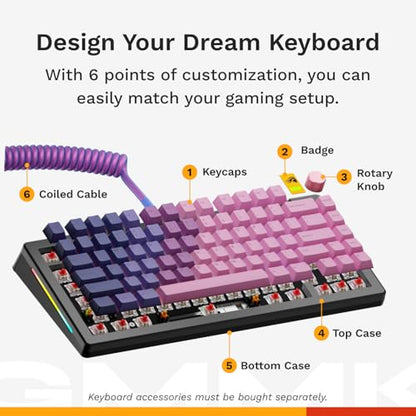 Glorious Gaming - GMMK 3 PRO Barebones Custom Keyboard Kit w/Knob, Custom Modular Aluminum Body & Gasket System, Hotswappable 75% Keyboard, Sound Dampening Foam, Aluminum Switch Plate ANSI (Black) - color: Black, size: TKL, style: GMMK 3 Pro