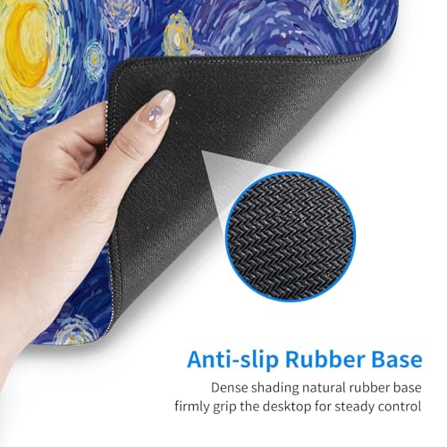 Large Mouse Pads for Desk, Extended Abstract Gaming Mousepad for Women Office Gifts, Funny XL Big Stitched Waterproof Nonslip Computer Mats Deskmat for Keyboard, (Starry Night, 31.5 * 11.8 in) - color: Starry Night