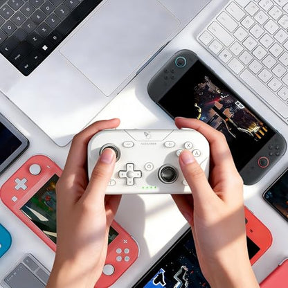 AceGamer Wireless Pocket Controller for Nintendo Switch/Switch 2/Android/iOS/PC/Steam Deck/Phone,1000Hz Polling Rate, Bluetooth Controller with Lift-and-Lock Joysticks/6-Axis Gyroscope/Turbo, White - color: White, size: Small