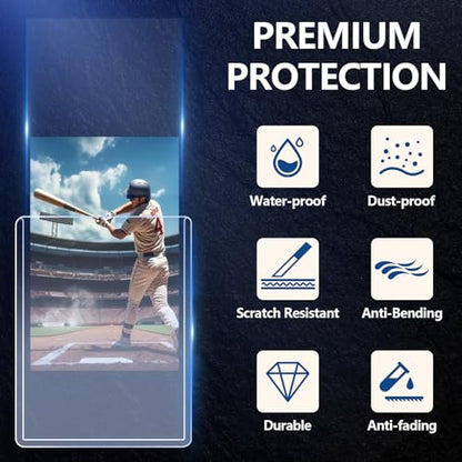 100 Penny Sleeves and 100 Top Loads, EDUDIIU 35PT Card Sleeves Hard Plastic, 3" x 4" Hard Card Protectors, Rigid Toploads for Yugioh, Baseball, Sports Cards - size: 100 Toploads + 100 Soft sleeves