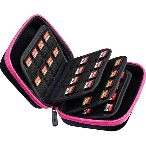 ButterFox 64 Switch Game Case for Nintendo Switch, Switch Game Card Storage Holder or SD Memory Card Case (64 Pink/Black) - color: Pink/Black, size: 64