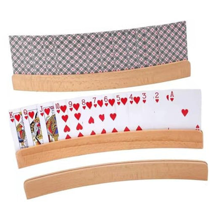MAGICLULU Wooden Playing Card Holder Rack Base Display Stand for Game Cards for Family Games and Parties