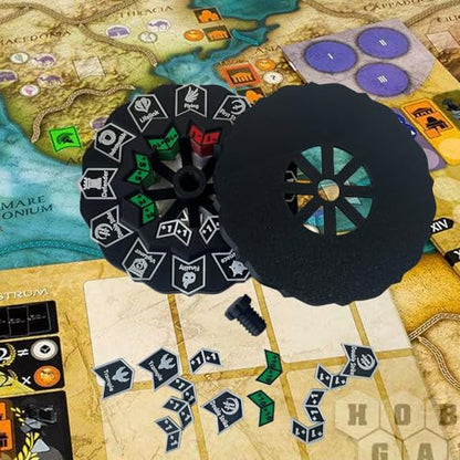 MTG Abilities Keywords Counter Wheel, Black Token Tracker 7.5 inch Diameter,123-Piece Keyword and Life Counter Bulk Tokens MTG, TCG, Cards Gaming Accessories - color: Black