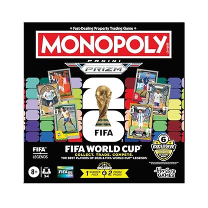 Monopoly Panini Prizm: FIFA World Cup Game I Soccer Board Game with Monopoly Panini Prizm FIFA World Cup 2026 Trading Cards I Ages 8+ - style: Monopoly Panini Board Game