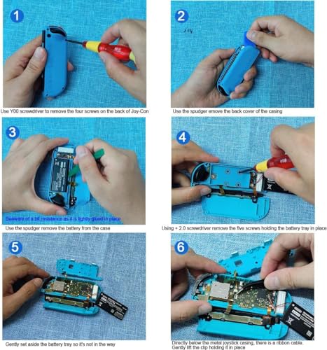 2pcs Replacement Hall Effect Joystick for Nintendo Switch/Switch OLED Model/Switch Lite Joy-Con Controller, Thumb Stick Analog Drift Repair Kit Y1.5 / +1.5 Screwdriver/Pry Fix Tools