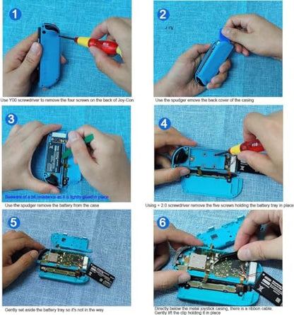2pcs Replacement Hall Effect Joystick for Nintendo Switch/Switch OLED Model/Switch Lite Joy-Con Controller, Thumb Stick Analog Drift Repair Kit Y1.5 / +1.5 Screwdriver/Pry Fix Tools