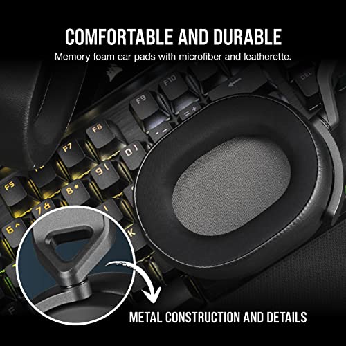 Corsair HS65 Surround Multiplatform Wired Gaming Headset – Dolby Atmos – SonarWorks SoundID – iCUE Compatible – PC, Mac, PS5, PS4, Xbox, Nintendo Switch, Mobile – Carbon