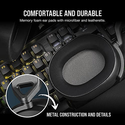 Corsair HS65 Surround Multiplatform Wired Gaming Headset – Dolby Atmos – SonarWorks SoundID – iCUE Compatible – PC, Mac, PS5, PS4, Xbox, Nintendo Switch, Mobile – Carbon