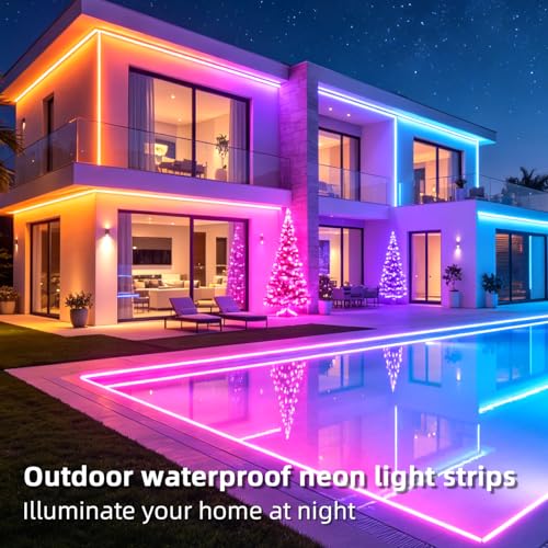 segrass 32.8ft RGB LED neon Rope Lights LED neon Strip Lights Waterproof Flexible Neon LED Strip Lights,Led Lights for Bedroom - size: 32.8FT