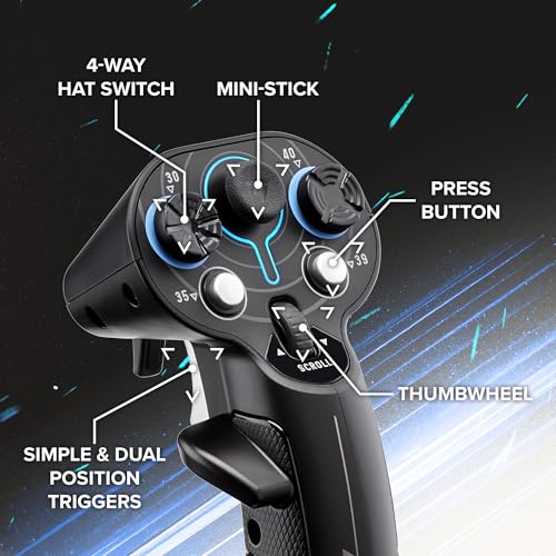 Thrustmaster Sol-R3 AVA Add-On Space Combat Flight Stick Grip - PC | 21 action buttons, 2 triggers, 2 hat switches, ministick, thumbwheel, 16-bit Hall-Effect, 2 STAR cams, ambidextrous grip - style: Sol-R3 Grip Add-On