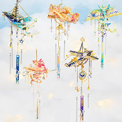 MU 3D Metal Puzzles Windbell Wind Chime D Model Kits Building for Adult and Teeners, Windchime Jigsaw Miniature DIY Sets, Birthday Gift - color: D Skyrocket Life and Career