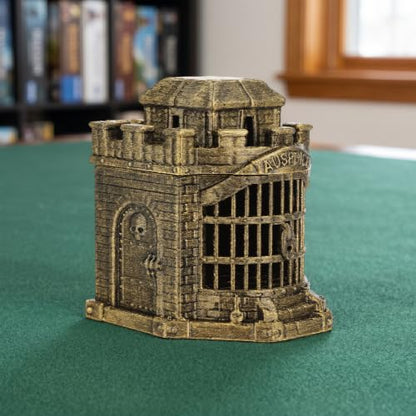 Fantasy Gifts Tabletop Gaming Accessories RPG Dice Display Dice Jail AF1226C | Brushed Brass Color Dice Prison, Premium Dungeon Master Gifts and Map Props Scenery for Wargame & Role Playing Layout - color: Af1226c Dice Jail Brassy