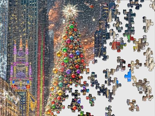 Springbok Christmas in The City 1000 Piece Jigsaw Puzzle for Adults - Unique Cut Pieces - Made in USA - style: Christmas in the City