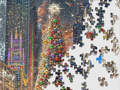 Springbok Christmas in The City 1000 Piece Jigsaw Puzzle for Adults - Unique Cut Pieces - Made in USA - style: Christmas in the City
