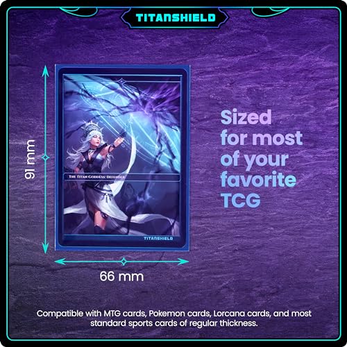 TitanShield Premium Card Sleeves, Blue, (150 Sleeves) - Fits Pokemon, MTG | Compatible with Pokemon, Compatible with One Piece, Compatible with Lorcana, Compatible with Flesh & Blood - color: Blue, size: Standard | 66x91mm