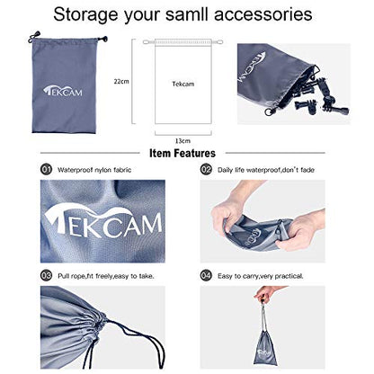 TEKCAM Action Camera Carrying Case Protective Storage Bag Compatible with Gopro Hero 13 12 11 10 9 8 7/AKASO EK7000/Brave 4/Brave 7 LE/Brave 8/APEXCAM/Dragon Touch Action Camera (Medium) - color: Case-Medium