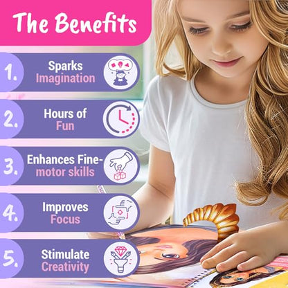 Jewelry Sticker Book for Girls 2 Pack 250+ Stickers | Reusable fashion stickers let kids mix and match dress-up looks and create DIY jewelry designs across two activity books - color: Multipack - 2pcs Stylish Jewelry